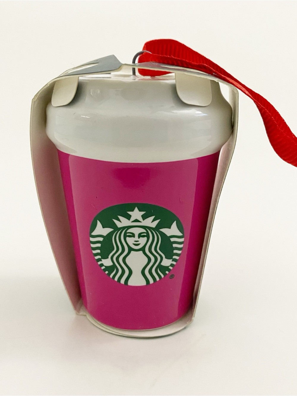 New Starbucks Holiday 2021 Hot Pink Ceramic Ornament